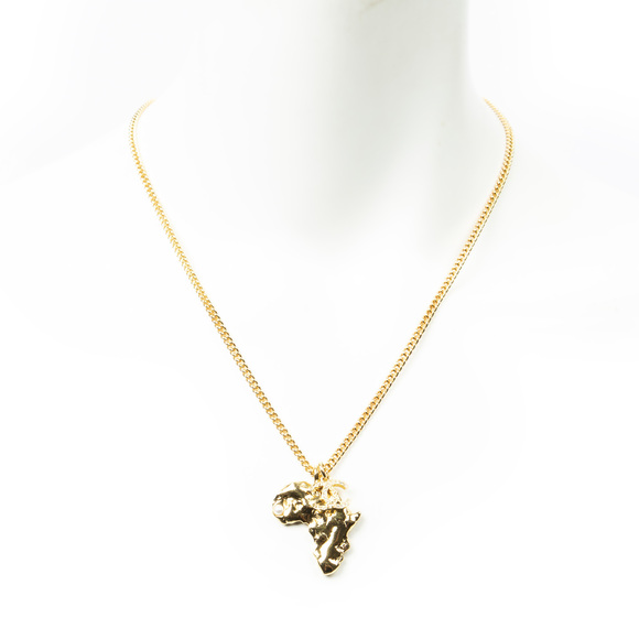 Chanel Jewelry - Chanel CC Faux Pearl African Map Pendant Necklace